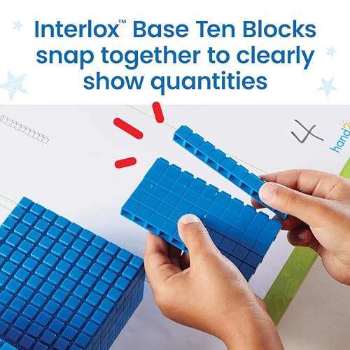 hand2mind Interlox Base Ten Blocks Activity Set, 133 Pieces - style: Interlox Plastic