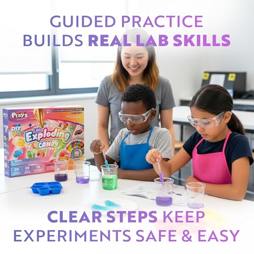 Playz Edible Exploding Candy Making Kit for Kids Age 8-12, 29+ Fun Science - style: Exploding Candy