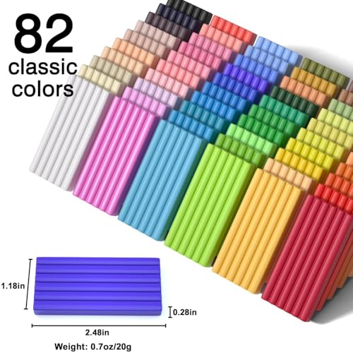 Shuttle Art 82 Colors Polymer Clay Kit, Oven Bake Clay for Kids, 19 Sculpting Tools, 16 Accessories, Non-Toxic, Non-Sticky DIY Crafts for Kids Adults - color: 82 Colors