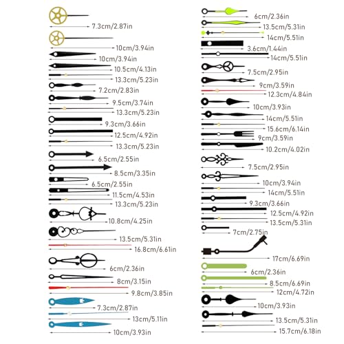 15 Pack Clock Mechanism Replacement Kit with 19 Pairs Clock Hands - size: Thread Length 3/4 inch