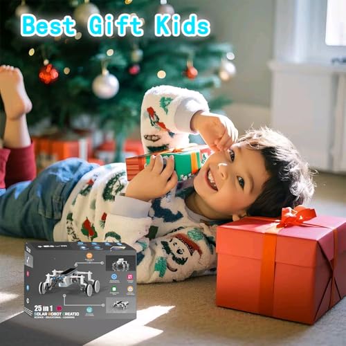 STEM 25-in-1 Education Solar Power STEM Toys for Boys Age 8-12, Science Kits Robots Toys for Ages 8-13, Building Toys Robotics Experiment Set Birthday Gifts for Kids 8 9 10 11 12 13 Years Old (Yellow) - color: Yellow