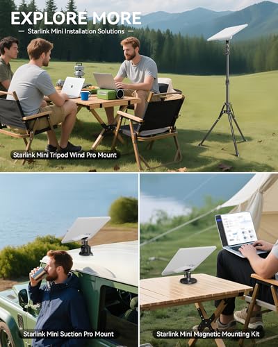 Starlink Mini Tripod Mount Kits, WindPro Wind-Resistant Design, Adjustable Height and Angle Tripod Mounting Kit with Starlink Mini Satellite for Camping and RV Travel - style: Tripod Bracket