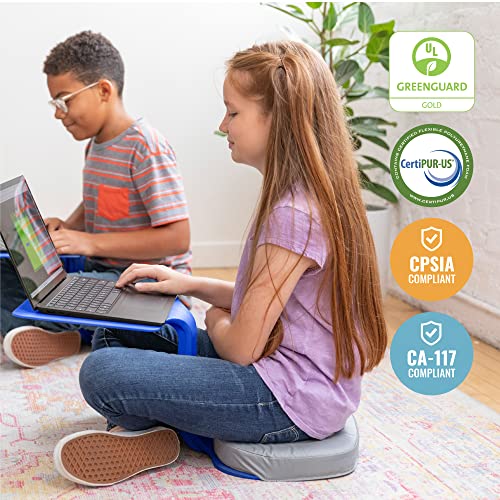 ECR4Kids The Surf Portable Lap Desk with Cushion, Flexible Seating, Blue, 10-Piece - color: Blue