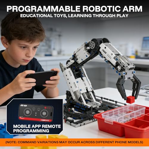HPROMOT STEM Robotic Arm Building Kit for Kids&Teens | Ages 8+ | 1029 PCS | APP & Remote Control | Programmable Coding Robot Arm | Mechanical Engineering STEM Gift Boys Girls - color: T2007