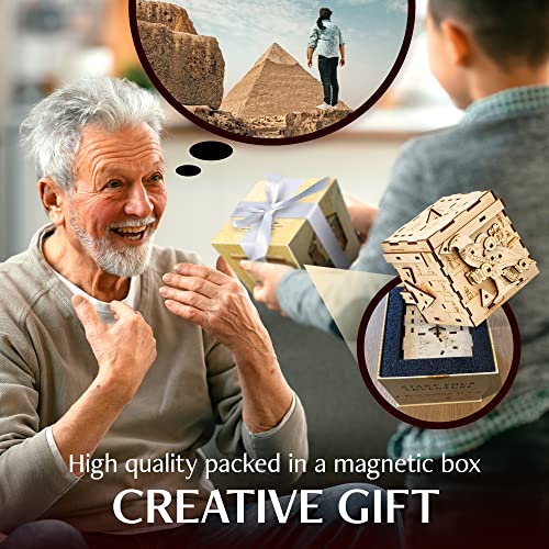 INSCAPE Pharaoh's Secret Puzzle Box for Adults Wooden Escape Room in A Box
