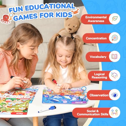 JoyCat Seek & Find Game Books - Preschool Learning Activity for 3-8 - style: 2. Seek & Find
