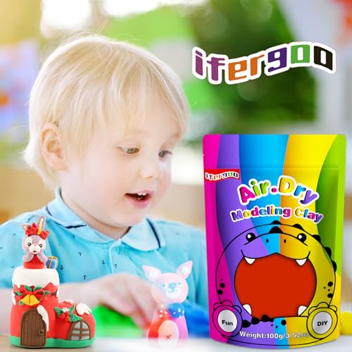 ifergoo 100g Red Air Dry Clay, 3.5oz DIY Creative Modeling Clay for Kids - color: Red/100g