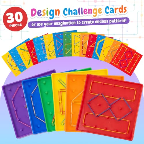 ZaxiDeel 12 Pack Double-Sided Geoboard Math Preschool Classroom Manipulative for Kids - size: Small (Pack of 2)