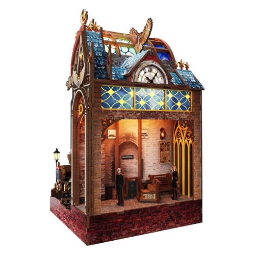 Book Nook Kit Magic Train Station 3D Wooden Puzzle Office Desk