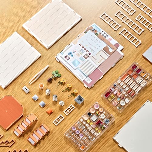 DIY Miniature Doll House Kit, 179 Pcs Dollhouse Furniture for Women, Tiny House with LED, Arts and Crafts for Adults, Birthday Gift Party Present - style: Apartment