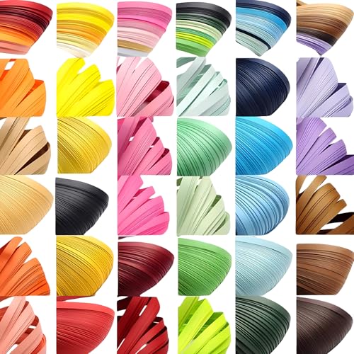 ODETOJOY White Quilling Paper Strips 7mm Crafts 1/4" Off White Cream Paper Quilling Set for Beginners Card Making Scrapbooking-120pcs, 54cm (White) - color: White