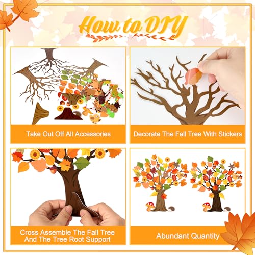 30 Set Fall Trees Craft Kits Make Your Own DIY Thanksgiving Tree Decoration - color: Fall Trees Craft