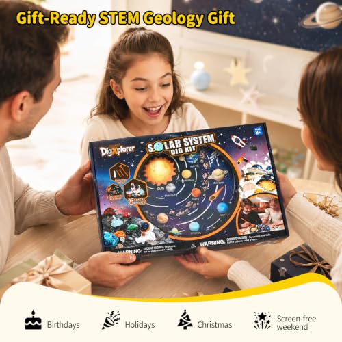 CubicFun Solar System Gem Dig Kit for Kids 8-12, STEM Space Science Kit