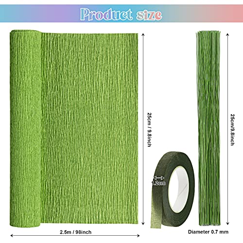Gersoniel 57 Pcs Crepe Paper DIY Kit for Flower Making, Pink - color: Pink