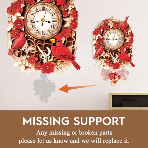 3D Wooden Puzzles for Adults-Cardinal Clock Puzzle-Adult Crafts - color: Cardinal Clock
