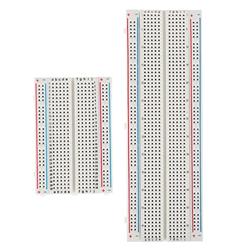 BOJACK 1Pcs 803 & 1 Pcs 400 Tie Points Solderless Breadboard, 65 Pcs Jumper Wires, 6PCS 170 Points Mini Breadboard