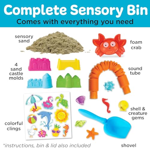 Creativity for Kids Sensory Bin: Beach - Toddler and Preschool Toys, Sensory Box with Toys for Toddlers, Kids Gifts for Toddler Boys and Girls (Ages 3+) - style: Beach