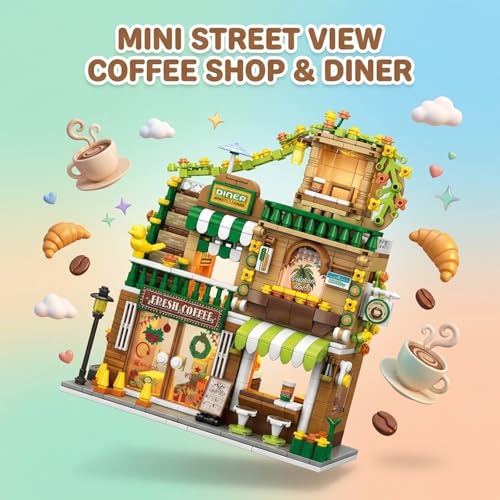City Street View Building Blocks, Modular Architecture Model - color: Verdant Mocha