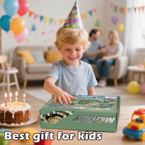 Military Race Car Track Set, 240+ PCS Army Track Toy for Kids Ages 3-7 - color: Military Race Car Tracks