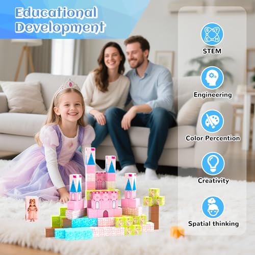Hiwawind 104 PCS Magneitc Blocks Toddler Toys ,Kids Birthday Gifts