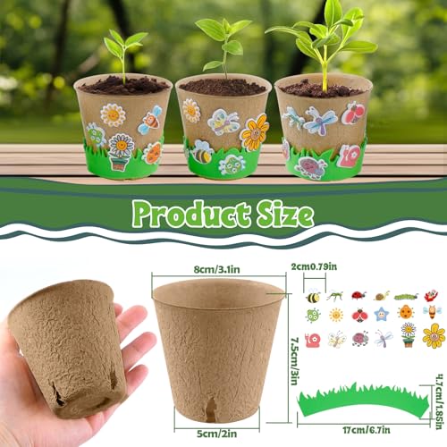 Spring Garden Paper Pot Craft Kit Bulk for Kids Flower Planting Growing - size: 18pc