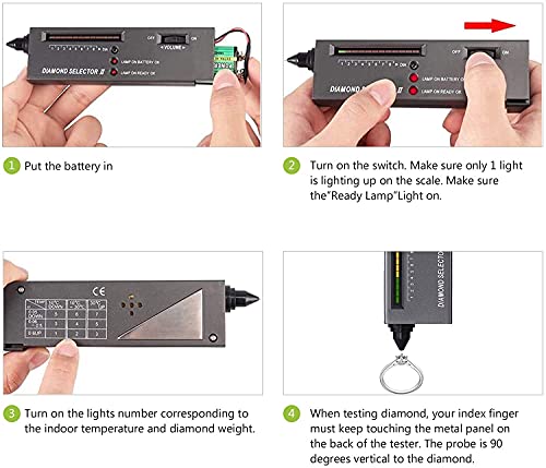 Diamond Tester Pen, High Accuracy Jewelry Diamond Tester+200g/0.01g Mini Jewelry Scale+60X Mini LED Magnifying, Professional Diamond Selector for Novice and Expert, Thermal Conductivity Meter