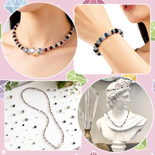 Black Glass Beads Bulk for Jewelry Making, Suncatchers, Crafts - color: Black, size: 636pcs