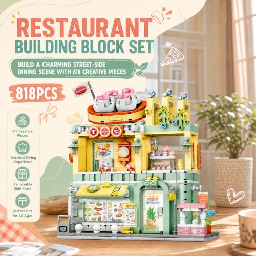 City Street View Building Blocks, Modular Architecture Model - color: Mint
