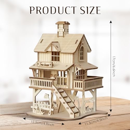 3D Wooden Puzzle for Adults, Creative Treehouse Design Model Kit