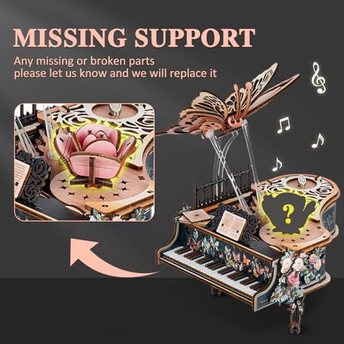 3D Puzzles for Adults - Floral Piano Music Box - color: Floral Piano - 128pcs