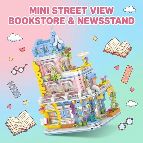 City Street View Building Blocks, Modular Architecture Model - color: Pastel Macaron