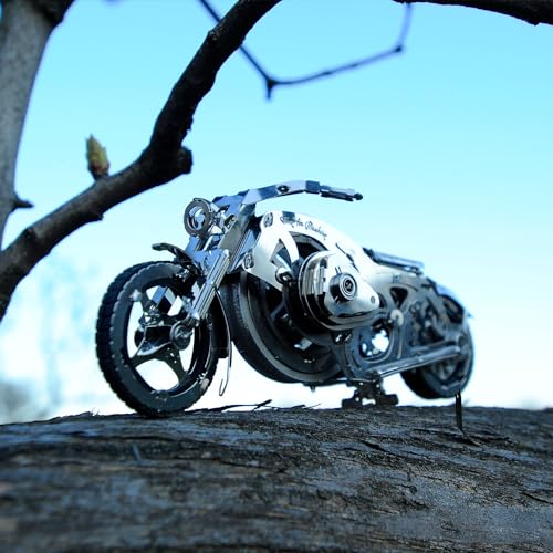 Time for Machine - Chrome Rider - Mechanical 3D Puzzle for Adults, Mechanical Model Kit for Self Assembly, Bike Model