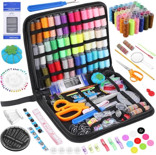 QUYLIXX Sewing Kit, 213 Pcs Premium Sewing Supplies, 38 Thread Spools, Suitable for Traveller, Adults, Kids, Beginner, Emergency, DIY