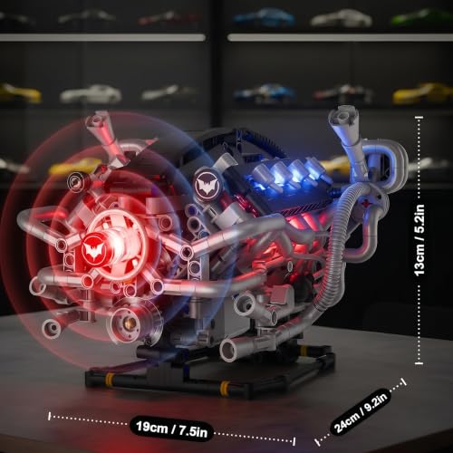 V8 Engine Model Kit, 770+ Pieces, Motorized Working Engine