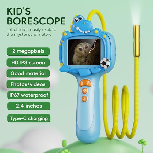 Borescope Camera for Kids, STEM Toy for 3+ Years Boys Girls - color: Blue