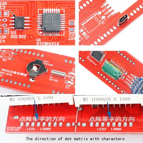 DIY Electronic Soldering kit dot Matrix Clock LED Music Spectrum Effects Pick up Rhythm Light Display SMD Soldering Project