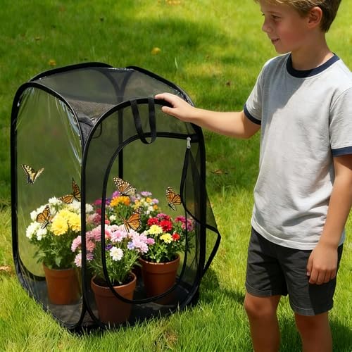 2 Pcs 30 Inch Large Mesh Butterfly Habitat Cage Butterfly House