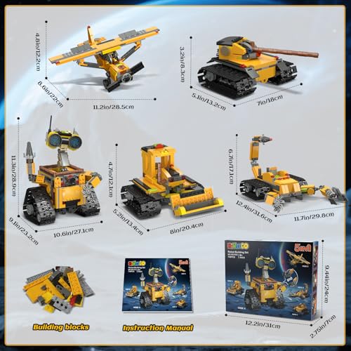 HiWEEGO Robot Building Sets for Kids 748 PCS with Interchangeable Arms