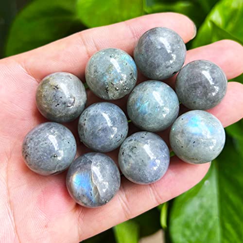 20mm Natural Moonstone Round Ball Sphere Set, Polished Pocket Stone Rock Crystal Figurine Healing Chakra Balancing Decorative Balls 5Pcs
