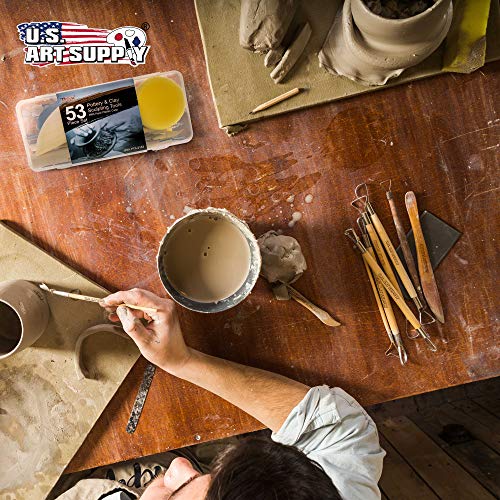 U.S. Art Supply Pottery & Clay Tools Set (53-Piece) - size: 53-Piece with Plastic Case