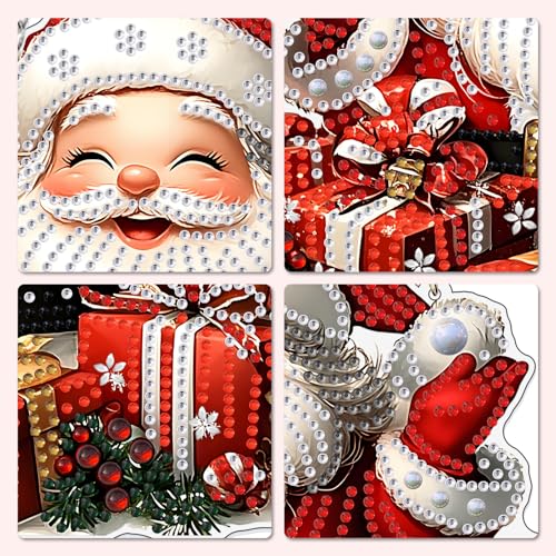 MXJSUA Santa Claus Special Shaped Hanging Diamond Painting Art Kits for Adults, Crystal Rhinestone Acrylic Gem Art Pendant Ornaments Kit for Home Decor and Gift 7.87 * 7.87 Inch - color: Christmas-10
