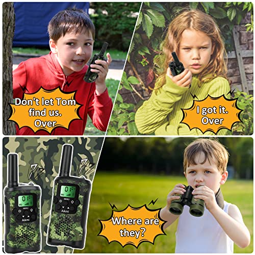 Walkie Talkies for Kids Toys for Boys Aged 5+ Outdoor Toys 2 Way Radio 22 Channel 3 Miles Range for Camp Hunt Adventure Game Birthday 6 7 8 9 10 Year Old Boys Gifts (Green) - color: Green