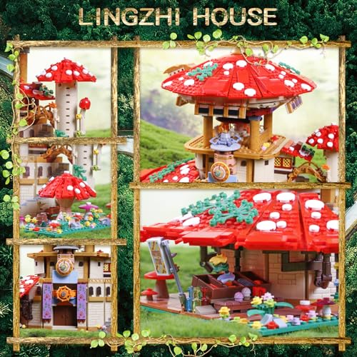 2763PCS Mushroom House Building Blocks, Creative Bonsai Treehouse Gift - color: Colorful