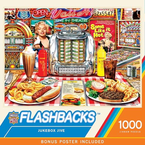 MasterPieces Vintage 1000 Piece Jigsaw Puzzle for Adults - Jukebox Jive - 19.25"x26.75" - style: Jukebox Jive