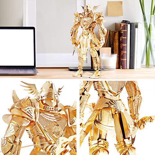Piececool 3D Figure Mecha Model Kits-Knight of Firmament, 3D Metal Puzzle DIY Craft Kit for Adults Stress Relief, Great Birthday Gifts, 134 Pcs - color: Glod