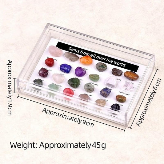 Crystals and Healing Stones Premium Kit Mineral Rock Box Student Collection Gift (Mixed Colors)
