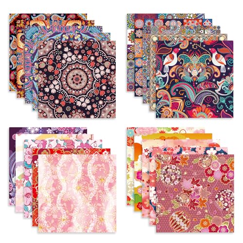 Origami Paper 100 Sheets, 6-Inch Square Double Sided Colored Craft Paper - color: 100 sheets-Bohemian sakura