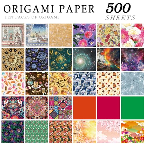 10 Different Packs Full Collection Origami Paper, 6-Inch Double Sided Color - color: 10set