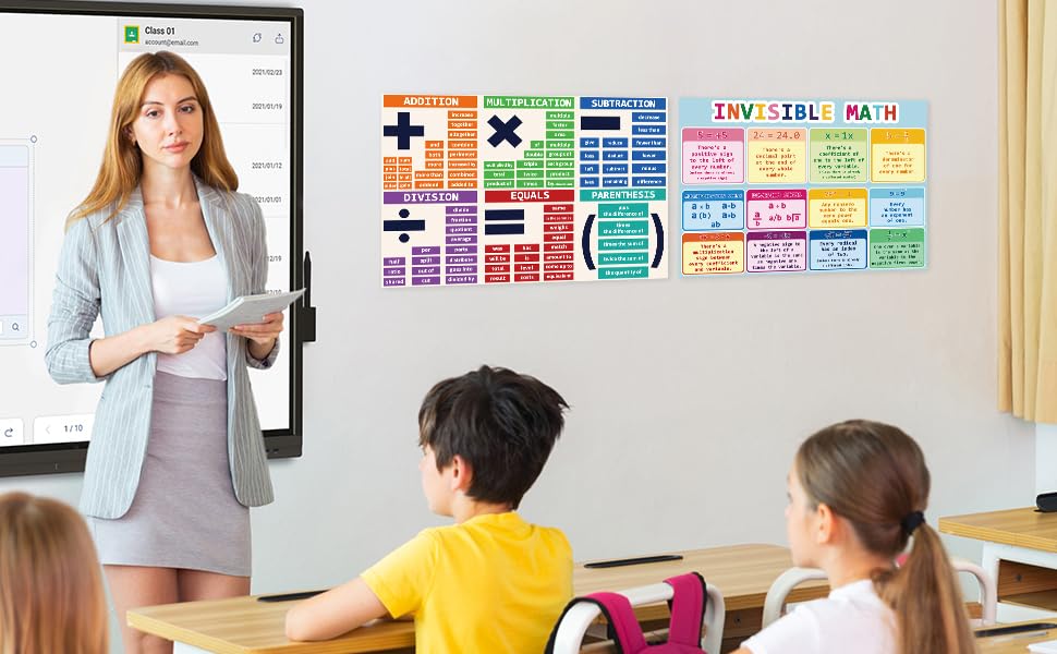 Rsgift 13.5"x39" Laminated Multiplication Educational Posters,2 PCS - color: Multiplication Poster