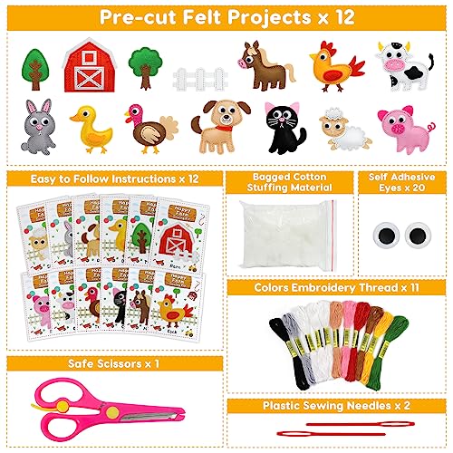OKOOKO Animal Sewing Craft Kit, Sewing Craft Kit, Art Craft Kits, DIY Set